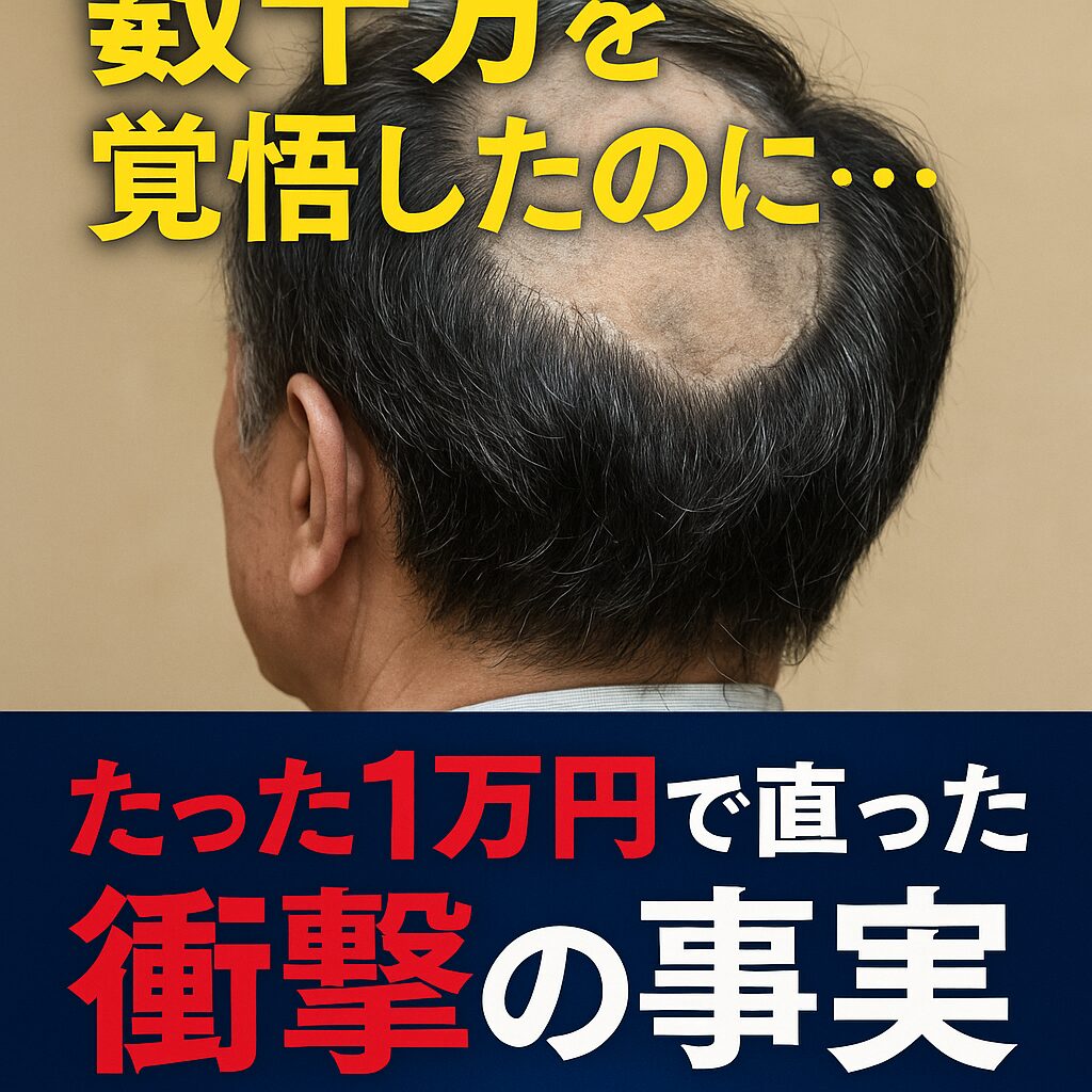 かつら数十万を覚悟したのに… たった1万円で、カツラ直ったリアル体験談