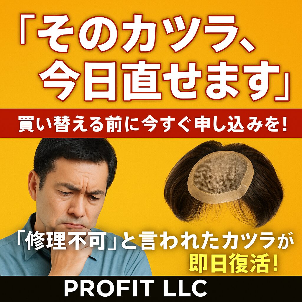 カツラ修理で困ったら…貼るかつら即日1万円で直す方法を今すぐ確認!
