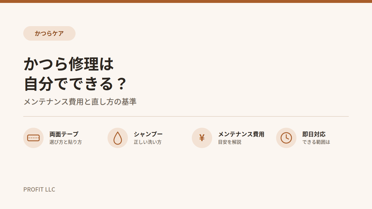 かつら修理は自分でできる？メンテナンス費用と直し方の基準
