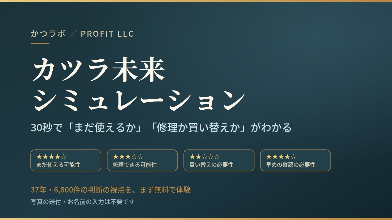 カツラ未来シミュレーション｜30秒で修理・買い替えの目安がわかる